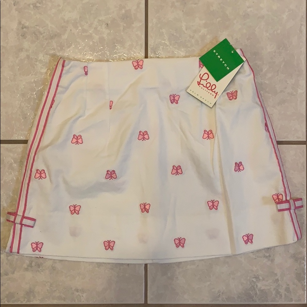 Lilly Pulitzer White Butterfly Skirt - Size 4